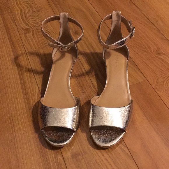 J.CREW Metallic Demi-Wedge Sandals - Picture 2 of 4